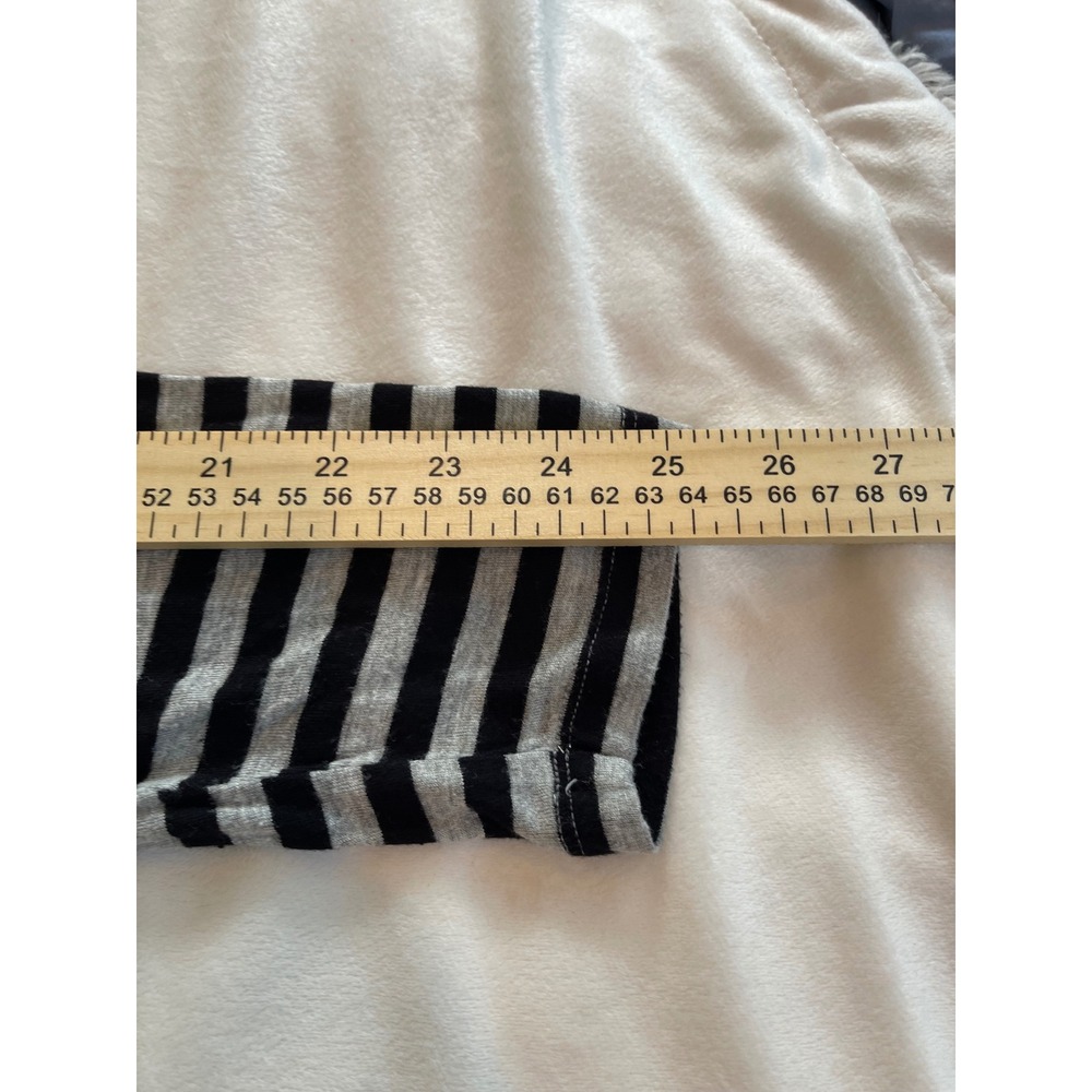 White Cross Wear It Live It Womens XXL Striped Long Sleeve Tee Black Gray T208 - Picture 6 of 9